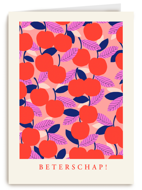 Beterschapskaart met rood fruit