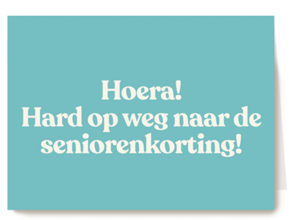 verjaardag kaart man seniorenkorting