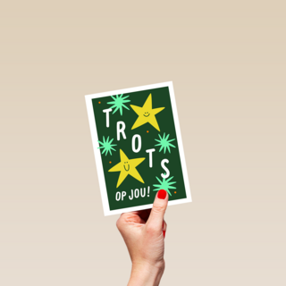 Compliment kaart trots op jou met sterren