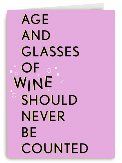 kaart vrouw grappig glasses of wine should never be counted