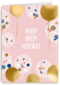 gefeliciteerd kaart vrouw hiep hiep hoera
