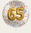 Ballon 65 jaar Confetti Goud 