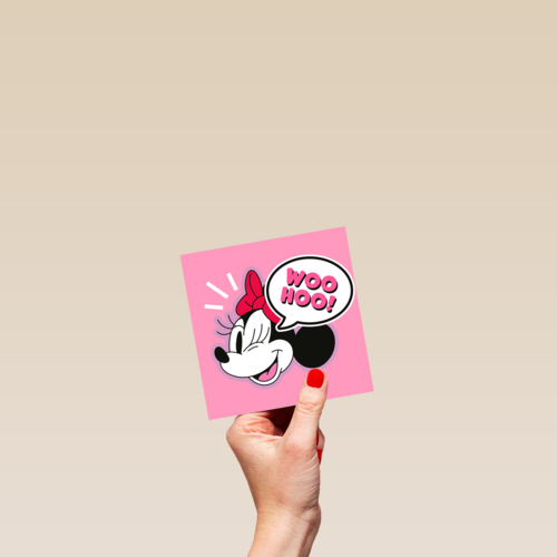 Zomaar kaart Minnie Mouse woohoo