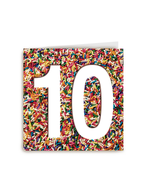 prodo design 10 jaar oud met leuke confetti balletjes