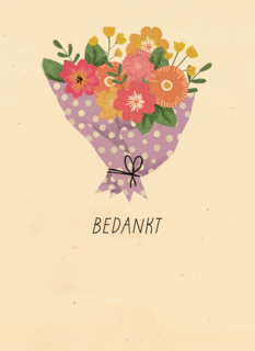 Bedankt kaart algemeen bloemen