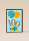 verjaardagskaart 100 jaar met ballonnen