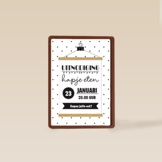 Uitnodiging etentje borrel hapje eten  