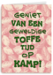 op kamp kaart toffe tijd
