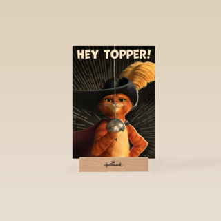 Puss in boots verjaardagskaart Hey topper