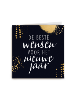 nieuwjaarskaart zakelijk beste wensen zwart met goud