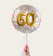 Ballon 60 jaar Confetti Goud 