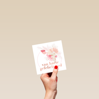 verjaardag kaart stijlvol bloemen van harte gefeliciteerd