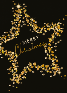 Kerstkaart stijlvol merry christmas ster