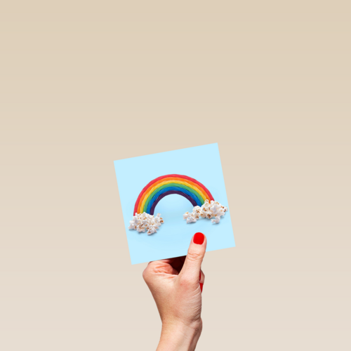 regenboog met wolken