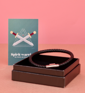 Uchu Leren Armband Warrior Zwart