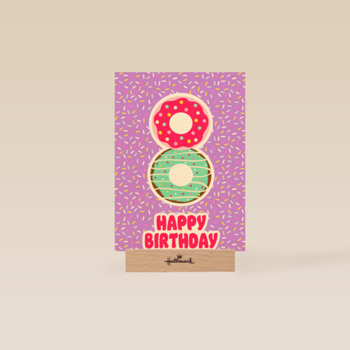 Verjaardagskaart 8 jaar confetti