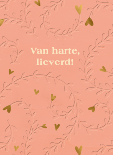Stijlvolle verjaardagskaart Van harte lieverd