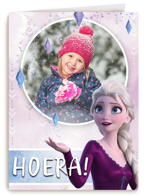 Frozen foto verjaardagskaart hoera