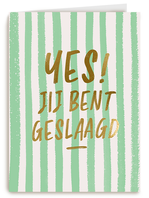 Geslaagd yes groen strepen