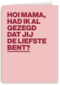 moederdag kaart hip de liefste