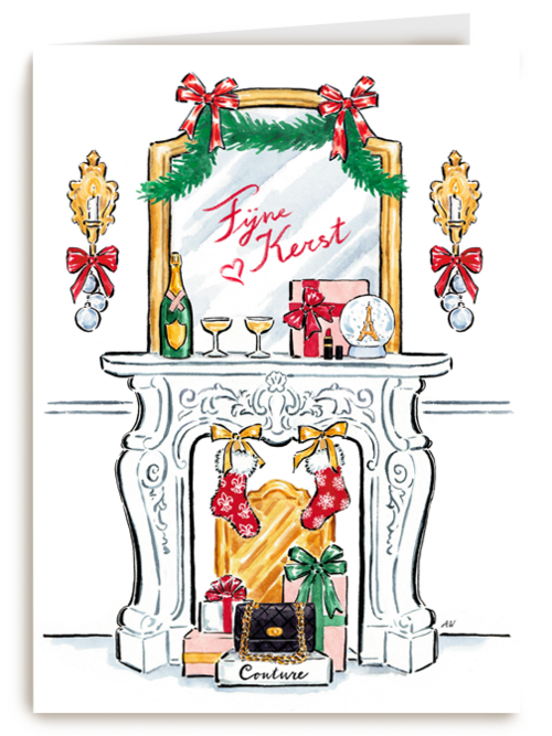 Fijne kerst op spiegel met lippenstift