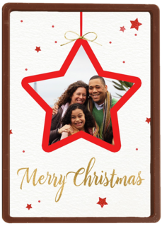 kerstkaart fotokaart rode kerstster