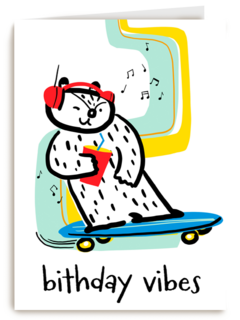 Verjaardagskaart skater birthday vibes