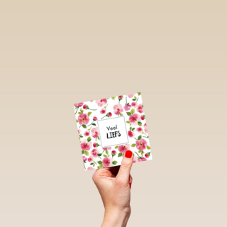 kaart met mooie roze bloemen een veel liefs