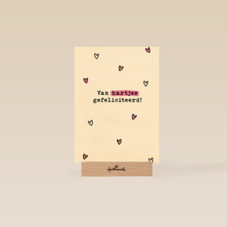 Verjaardagskaart Van Hartjes Gefeliciteerd
