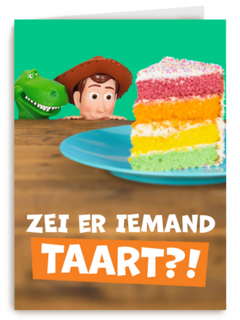 Toy Story kaart Zei er iemand taart