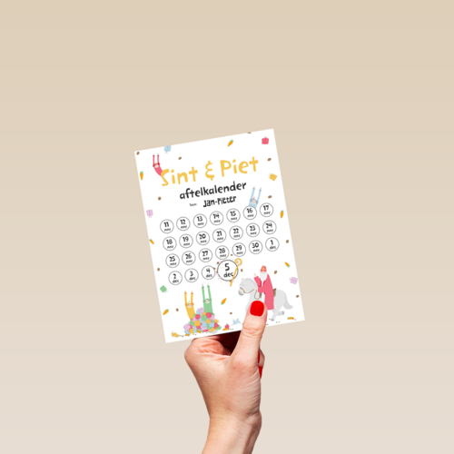 Sinterklaaskaart Sint en piet aftelkalender