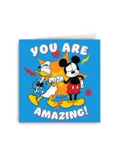 Bedankt kaart Mickey en Donald
