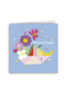 Beterschap kaart papieren bootje met bloemen