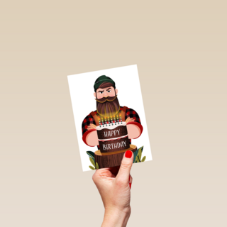 verjaardag kaart folio happy birthday man met baard