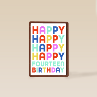 happy fourteenth birthday with these colours