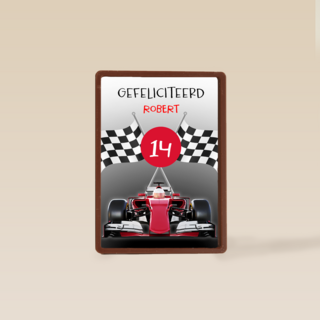 Verjaardagskaart raceauto