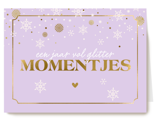 Kerstkaart een jaar vol glitter momentjes
