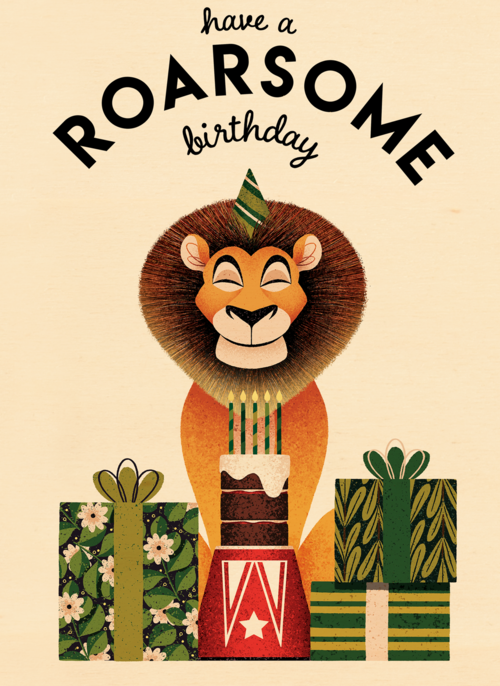 verjaardag kaart folio have a roarsome birthday leeuw