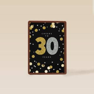 Verjaardagskaart leeftijden Cheers to 30 years zilver goud zwart