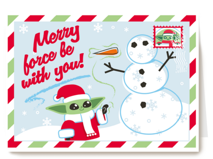 Star Wars kerstkaart Merry force be with you
