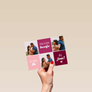 valentijnskaart foto zo ben ik toch een beetje bij jou