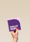 Paarse design kaart hallo baby