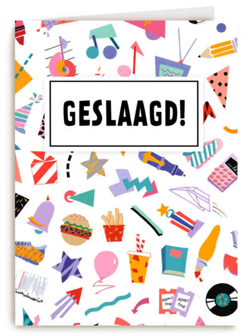 Geslaagd kaart icoontjes