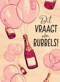 dit vraagt om roze bubbels