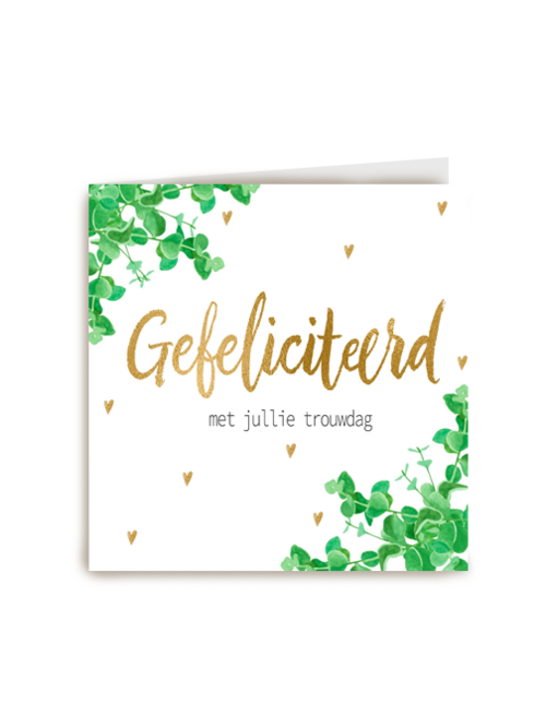 Trouwdagkaart gefeliciteerd met jullie trouwdag