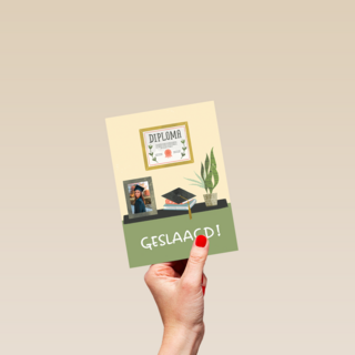 geslaagd fotokaart bureau met foto