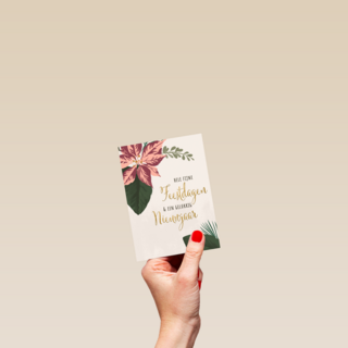 Kerstkaart fijne feestdagen gelukkig nieuwjaar