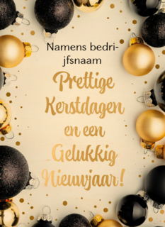 Kerstkaart zakelijk kerstballen