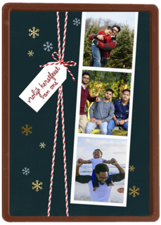 kerstkaart fotokaart fotostrip 3 kaders