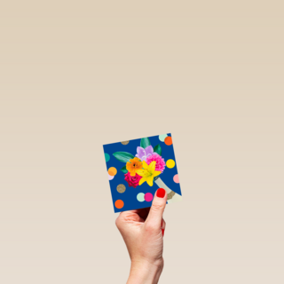 Felicitatiekaart champagne met bloemen